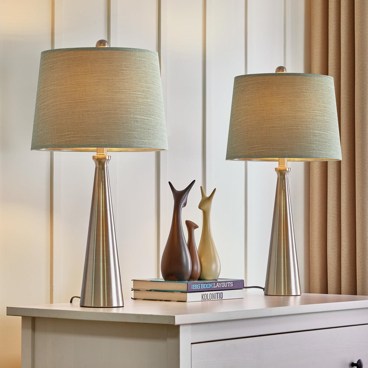 25.75" Table Lamps Set of 2 for Living Room Bedroom