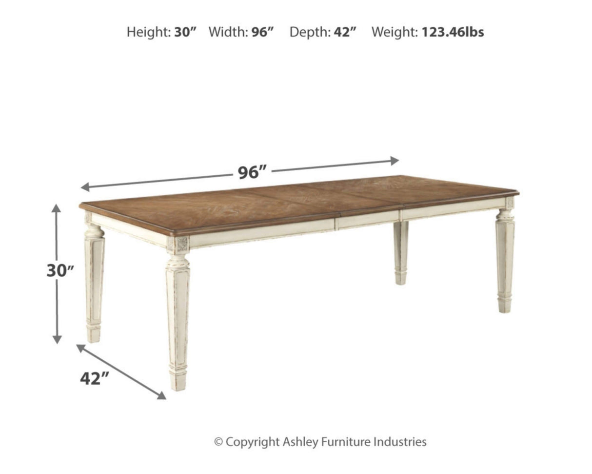 Realyn French Country Dining Extension Table, Seats up to 8