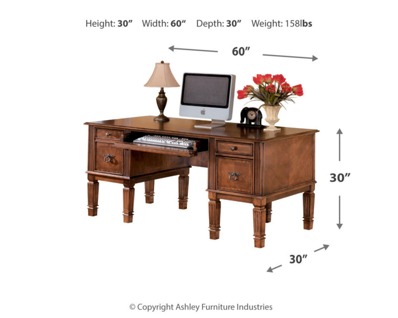 Hamlyn Traditional Home Office Desk with Storage and Pull Out Tray