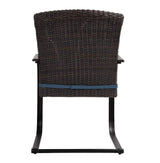 2-Piece Dining Wicker Chair Outdoor Conversation Set with Cushions