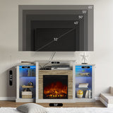 Fireplace TV Stand with LED Lights and Power Outlets