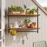 Pipe Shelf Industrial Floating Shelving  Kitchen Wall-Mounted Shelf with Towel Bar Hooks