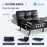 Futon Sofa Bed, Faux Leather Memory Foam Couch Futon Sets, Convertible Sofa