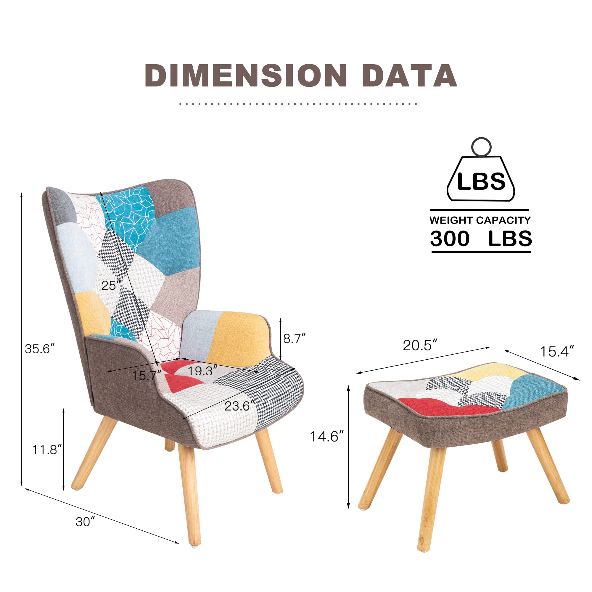 Accent Chair with Ottoman Living Room Chair and Ottoman Set