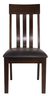 Haddigan Faux Leather Cushioned Rake Back Dining Chair