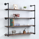 Industrial Pipe Shelving Wall Mounted,48in Rustic Metal Floating Shelves, Steampunk