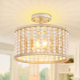 Wood Beaded Chandelier - Boho Ceiling Lights