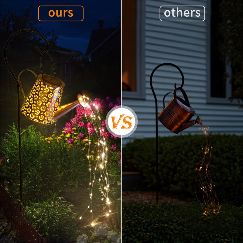 Solar Lights Outdoor Garden Decor, Large Hanging Lantern Waterproof Watering