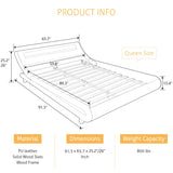 Upholstered Modern Bed Frame with LED Headboard/Mattress Foundation