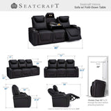 Vienna Home Theater Seating - Top Grain Leather Power Recline Power Headrest