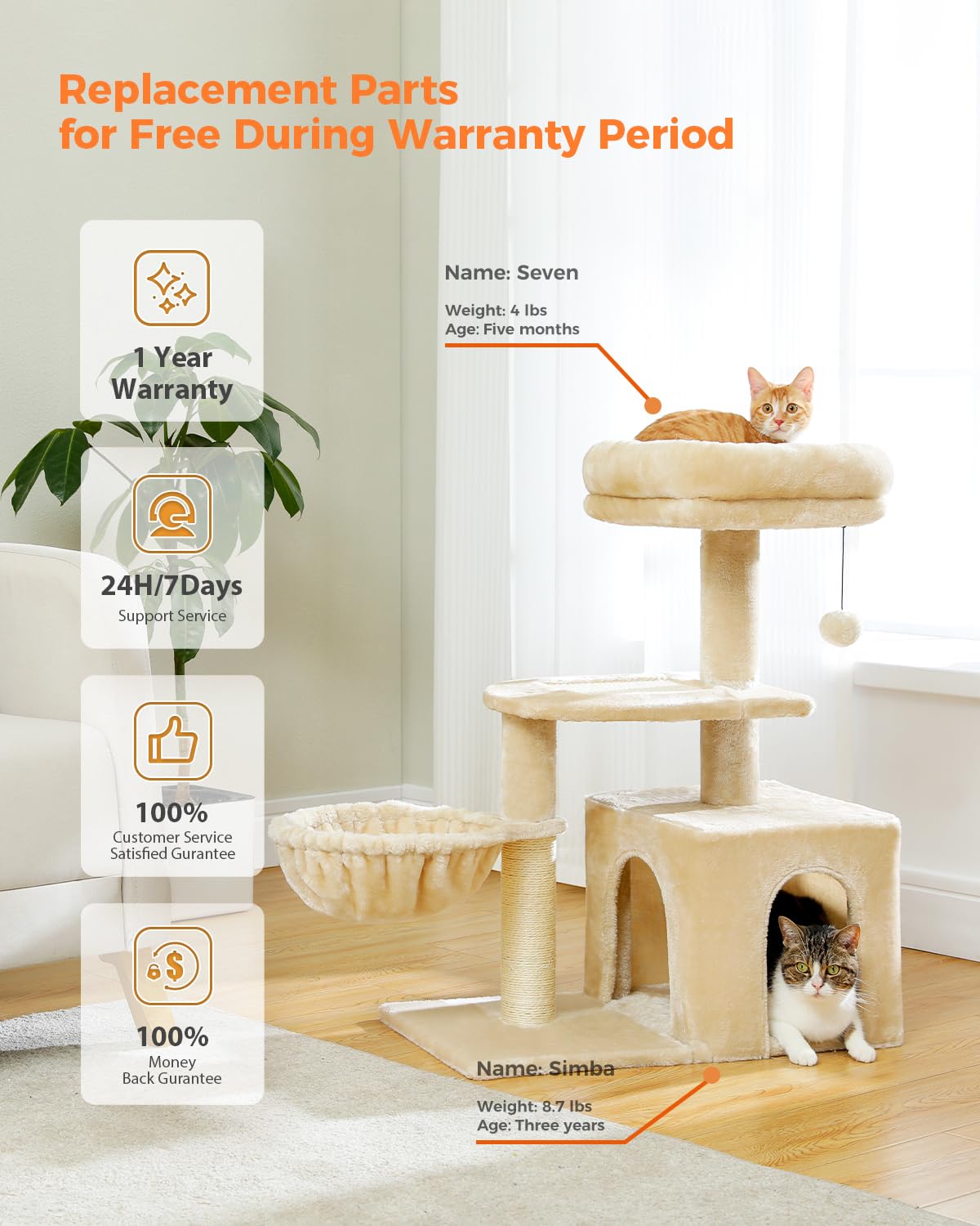 PETEPELA Cat Tree for Small Indoor Cats