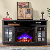 Curved Fireplace TV Stand with 26  Electric Fireplace