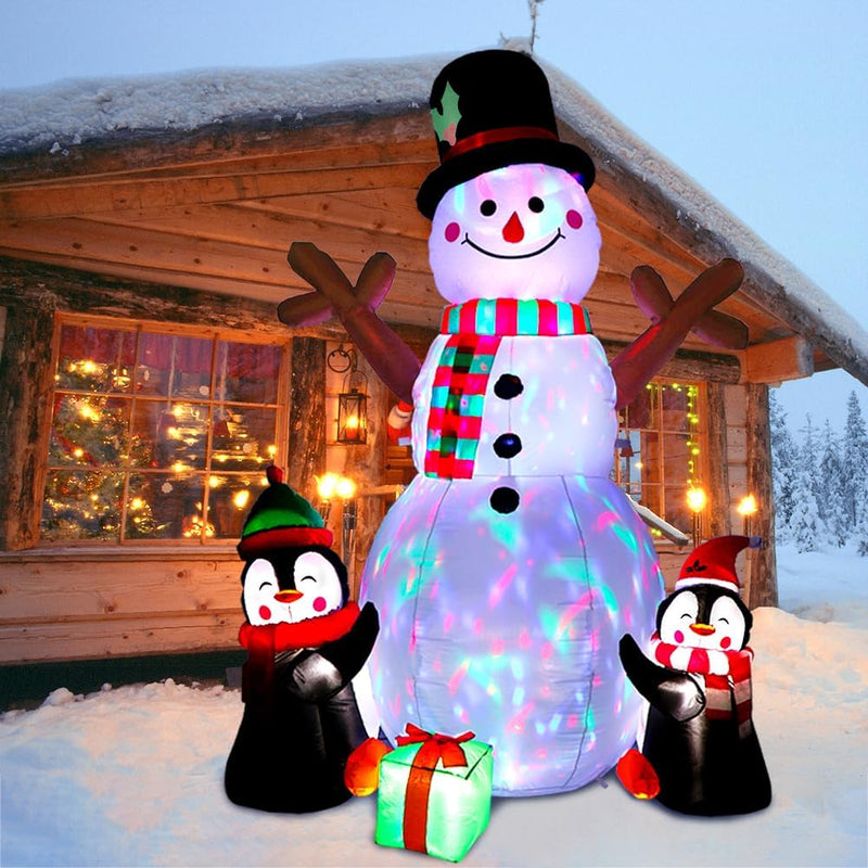 6FT Christmas Inflatables Outdoor Decorations, Lighted Inflatable Snowman Penguin
