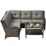 Wicker Outdoor Patio Furniture Sets - Rattan Sofa Sectional Conversation Set