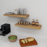 Oak Floating Shelves for Wall，24in Wall Mounted Display Ledge Shelves Perfect