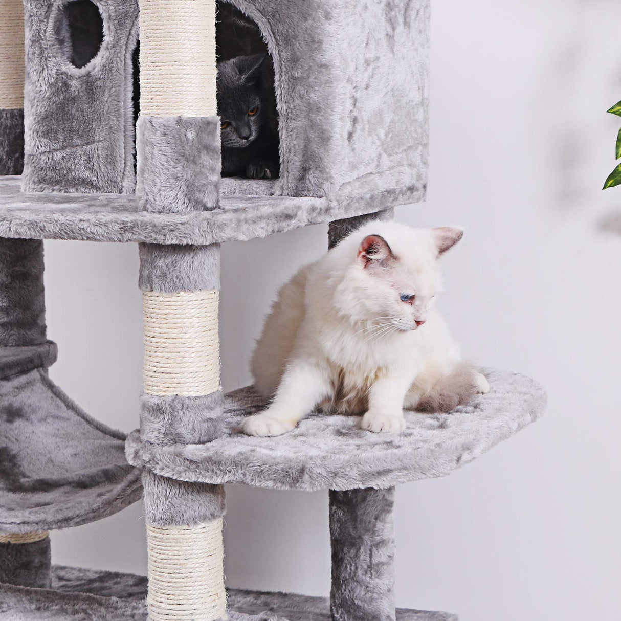 Large Cat Tree Condo with Sisal Scratching Posts Perches Houses Hammock, Cat Tower Furniture