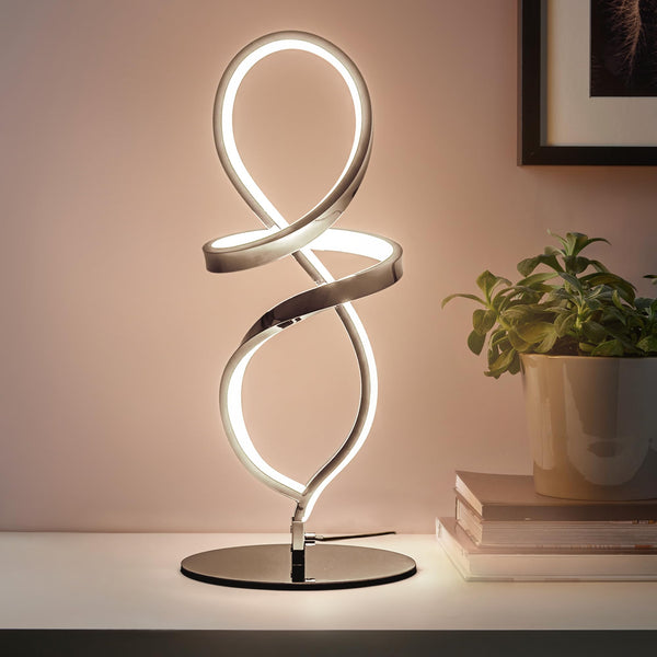 Modern Table Lamp, LED Spiral Lamp, Stepless Dimmable Bedside Lamp