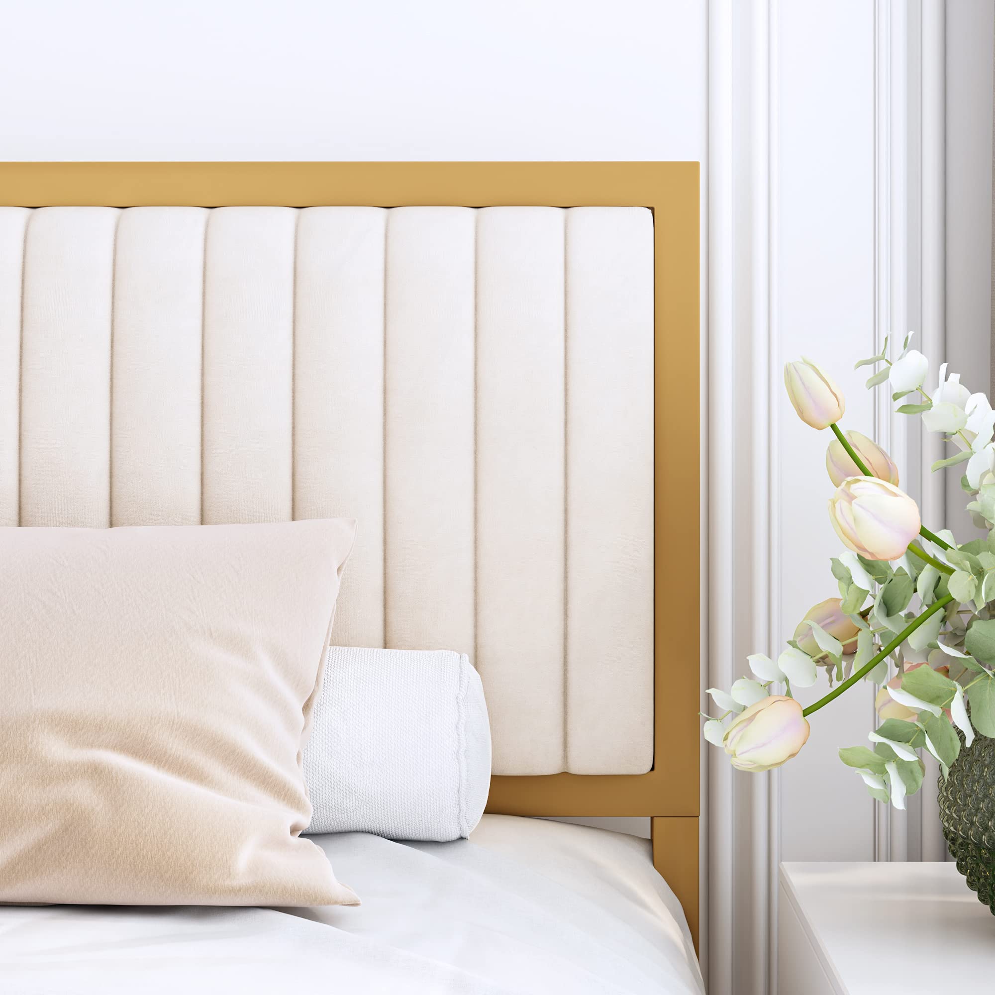 King Size Bed Frame, King Bed Frame and Headboard, Heavy Duty Metal Foundation
