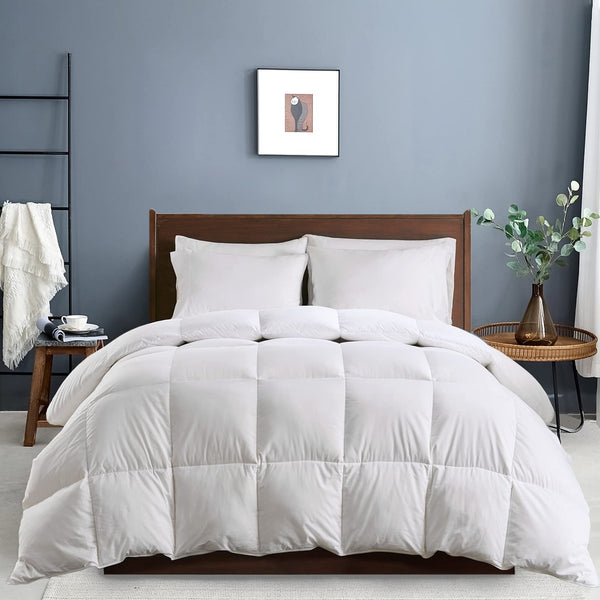 Organic Feathers Down Comforter King Size Duvet Insert for All Seasons - Hotel Collection