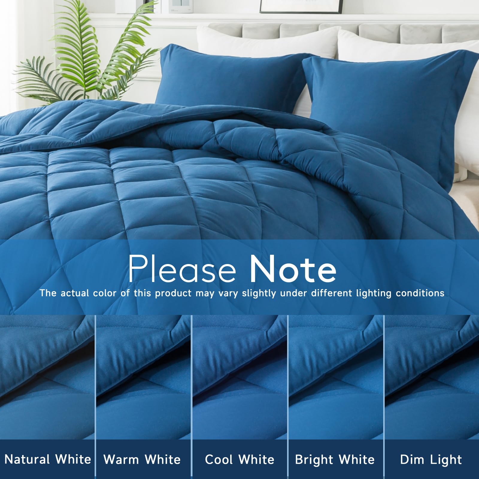 Full Size Comforter Set with 2 Pillow Shams - Down Alternative Bed Comforters Bedding