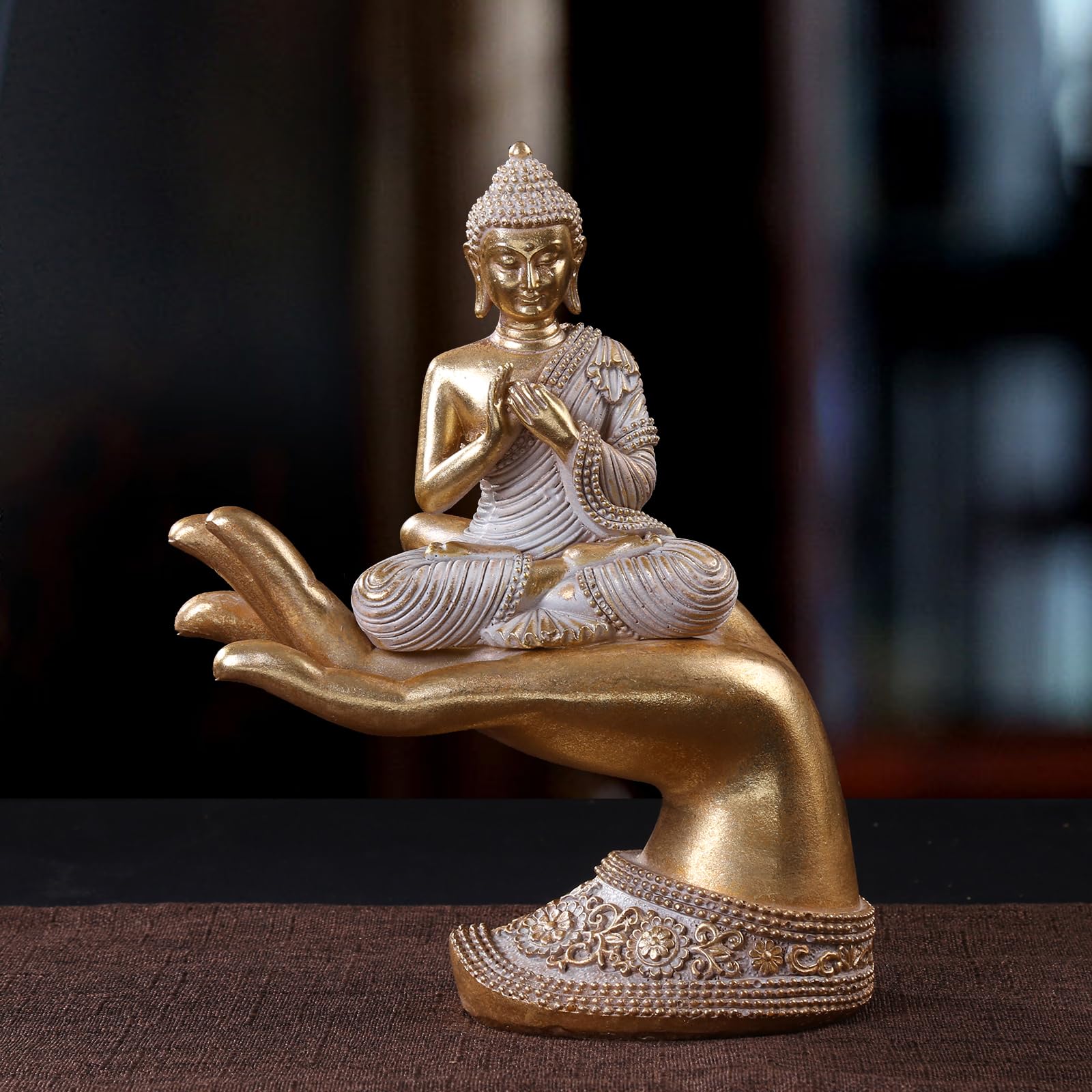 Buddha Statue for Home Decor Gold 8.7"- Buddha Statues for Zen Decor