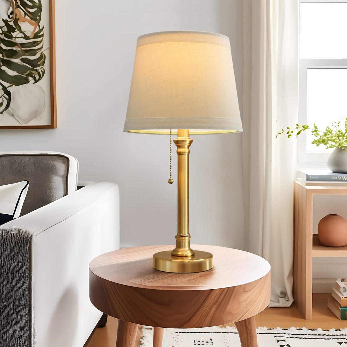 Modern Gold Brass Table Lamp Set of 2 for Bedroom Living Room 19.75'