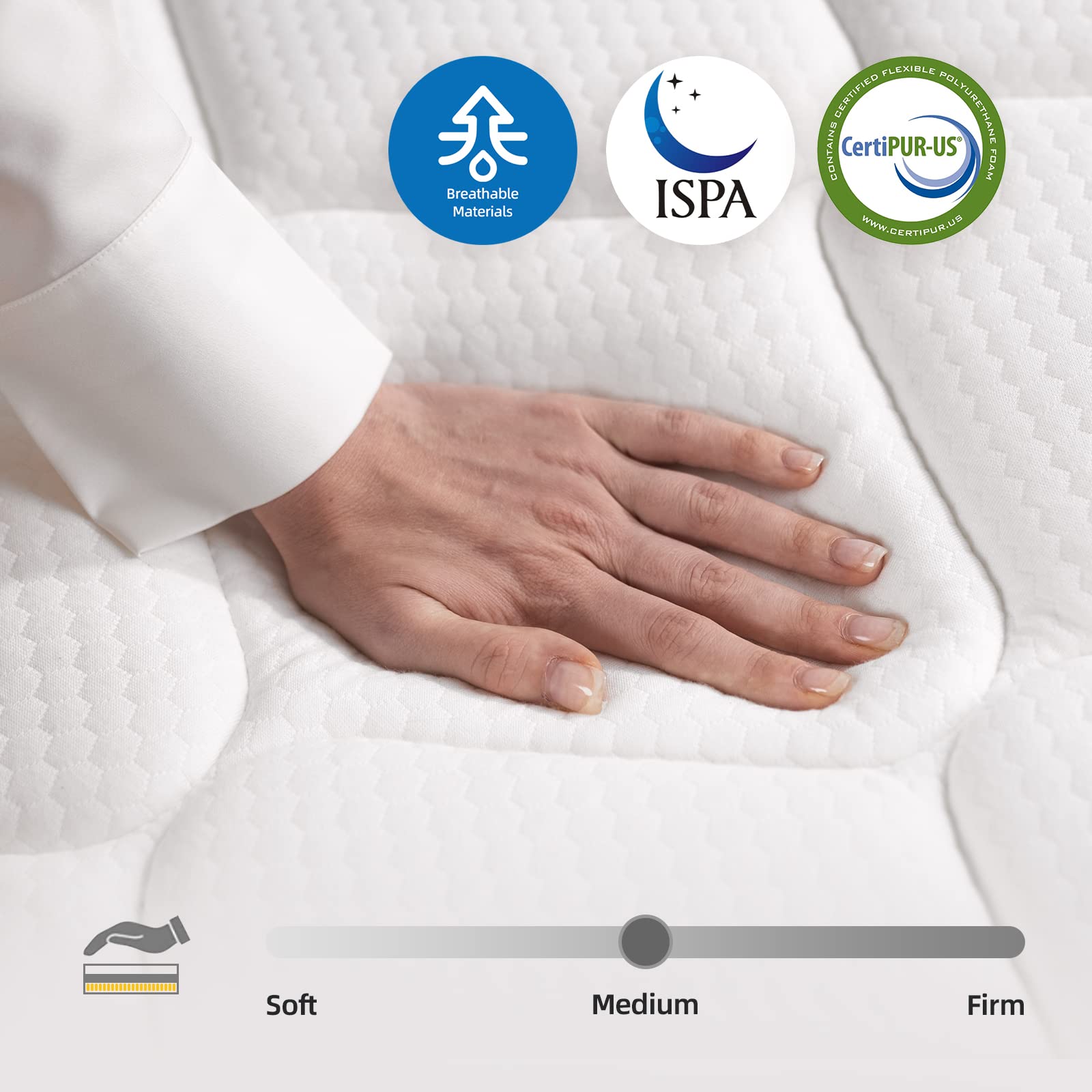 King Size Mattress,12 Inch Hybrid Mattress in a Box with Gel