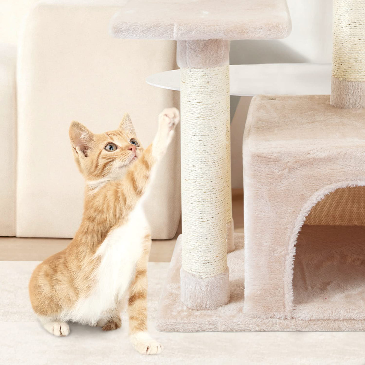 Cute Cat Tree Kitten Cat Tower for Indoor Cat Condo Sisal Scratching