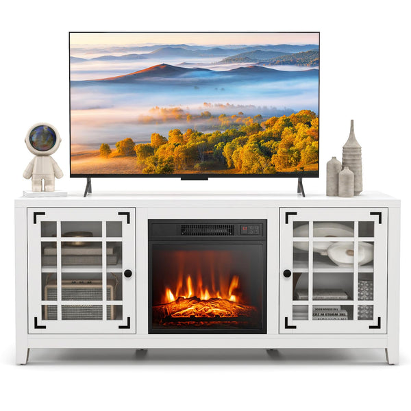 Electric Fireplace TV Stand for TVs up to 65-inch, 18-inch Fireplace Entertainment Center