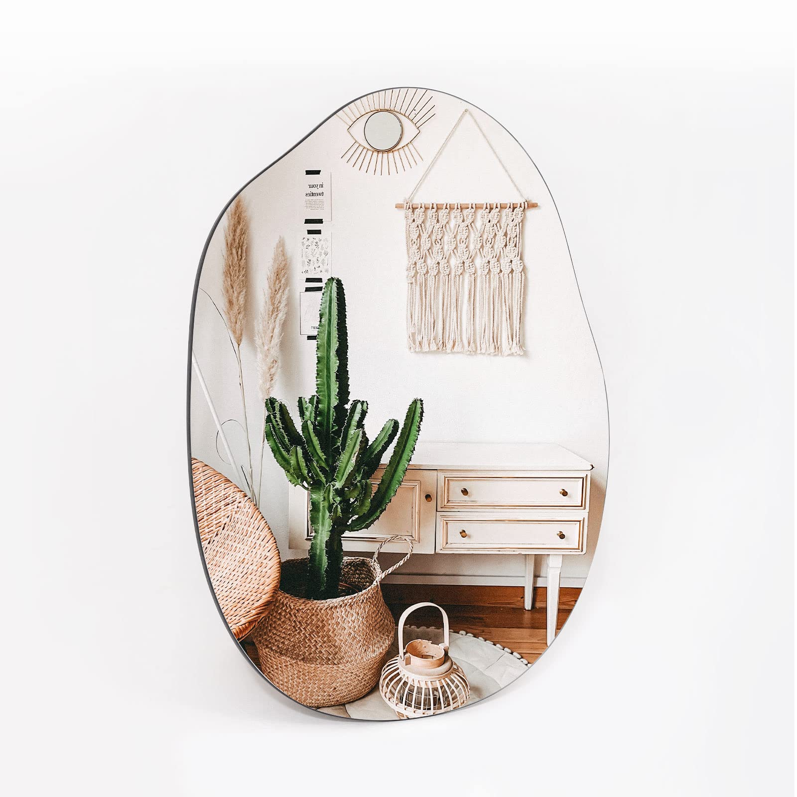 Irregular Wall Mirror Black Asymmetrical Bathroom Mirror