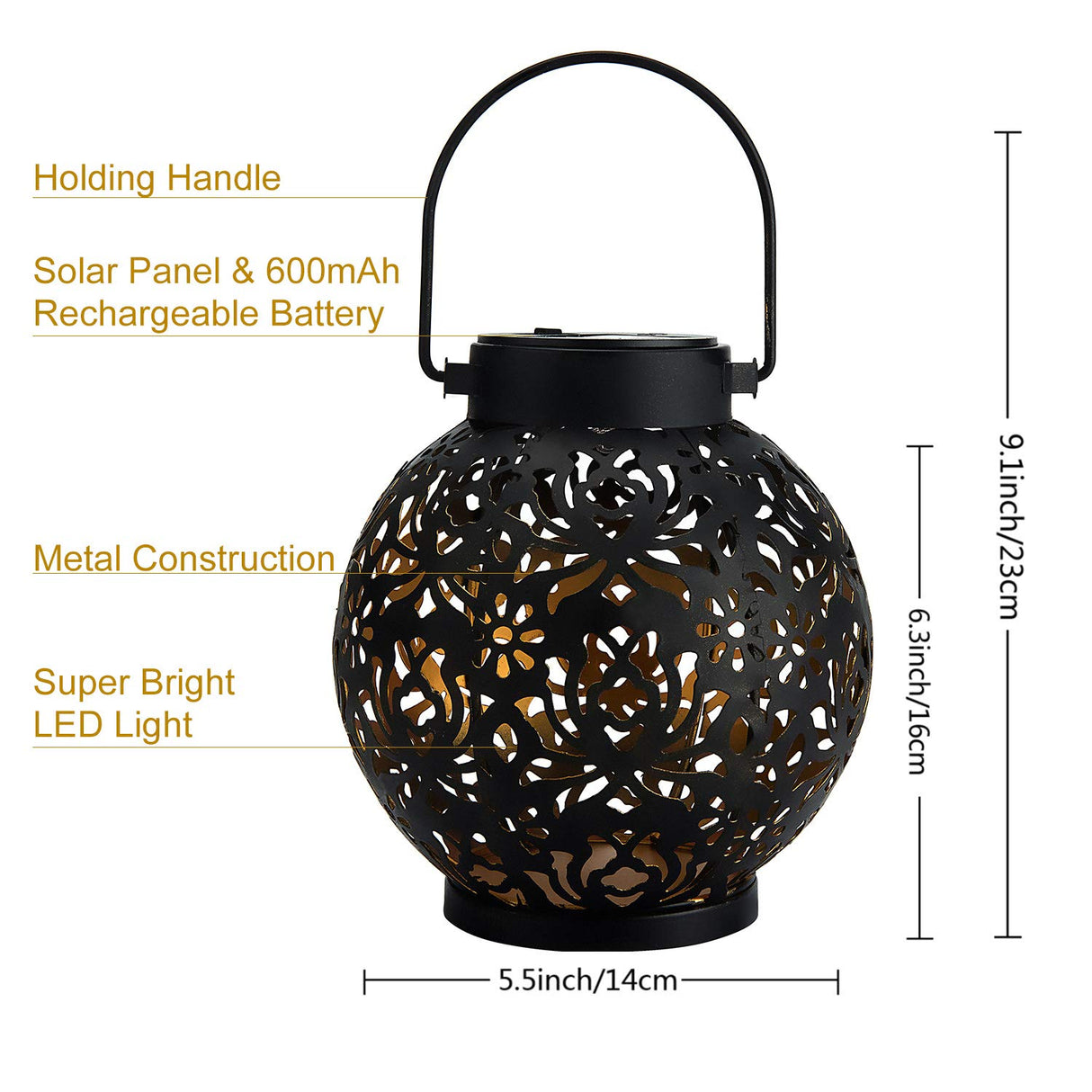 2 Pack Outdoor Solar Lantern Lights Decorative Christmas Light