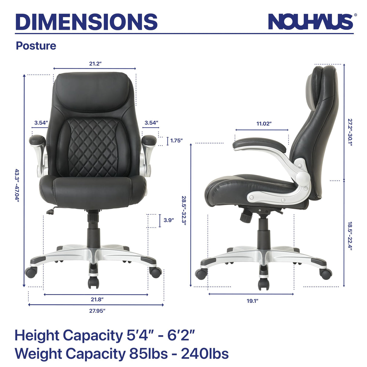 Posture Ergonomic PU Leather Office Chair