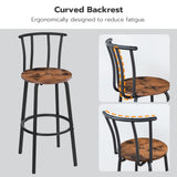 Bar Stools with Back, Set of 2 Bar Chairs