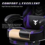 Purple Gaming Chair, Reclining Computer Chair with Footrest, High Back Gamer Chair with Massage, Large Computer Gaming Chair