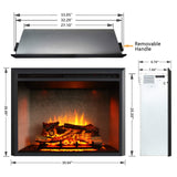 Edward Electric Fireplace Insert with Fire Crackling S