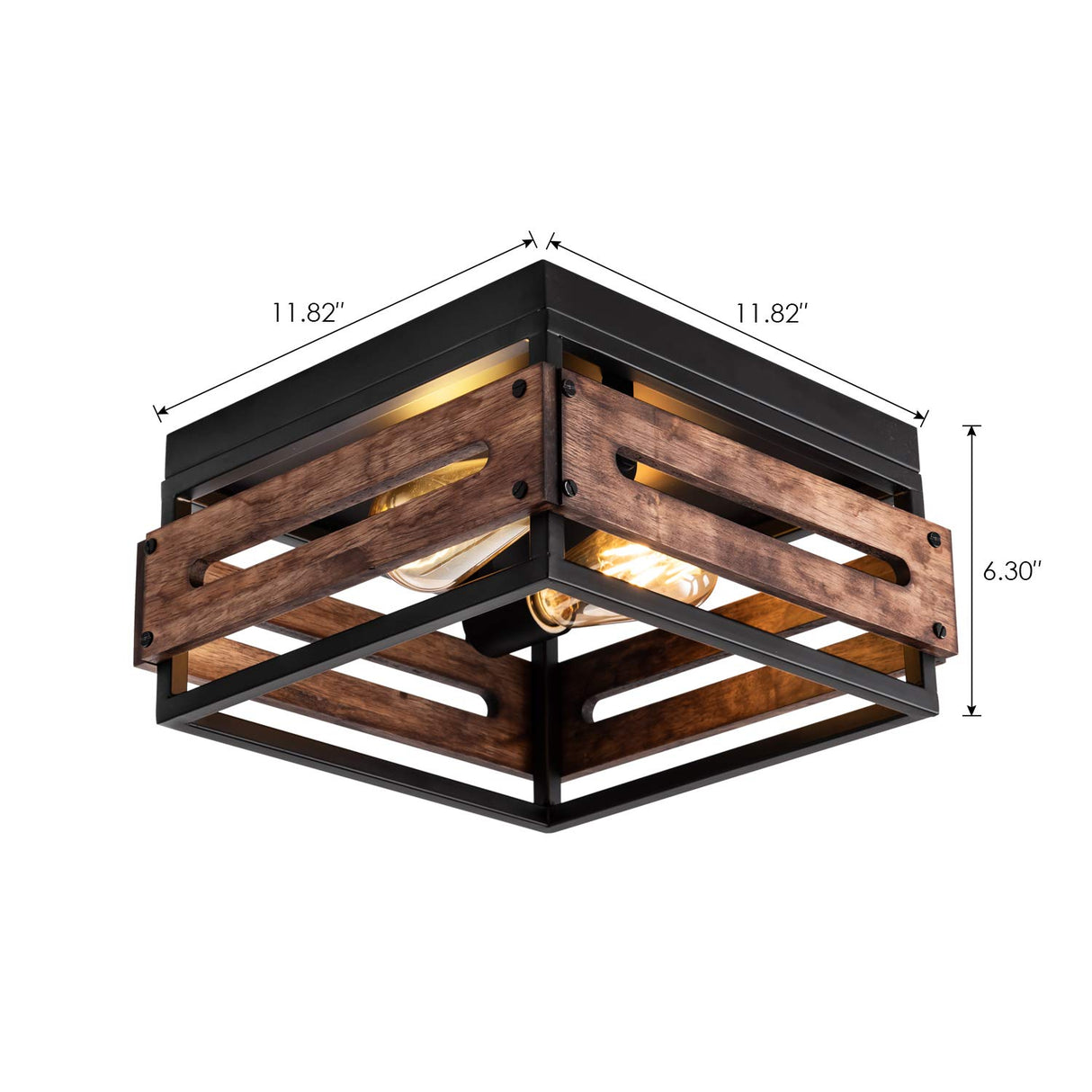 2-Light Farmhouse Flush Mount Ceiling Light