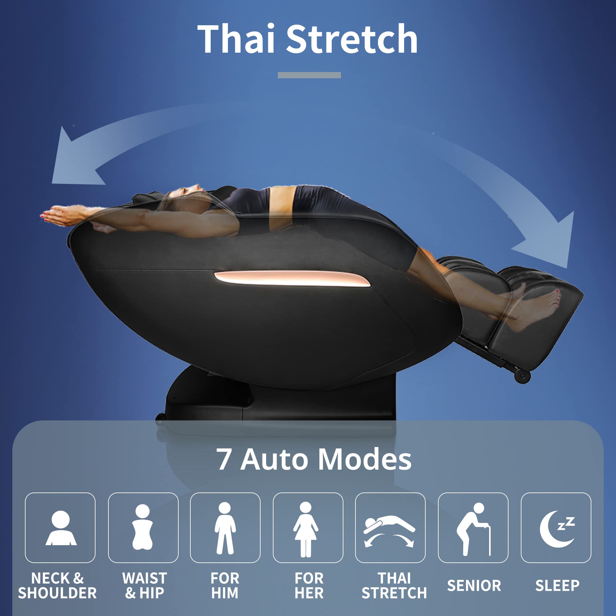 VitaStretch 3D SL-Track Massage Chair – Zero Gravity, Thai Stretch, 7 Auto Modes