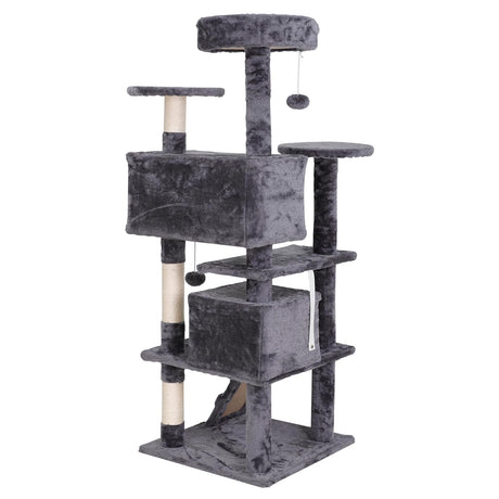 54in Cat Tree Tower for Indoor Cats Multi-Level Cat Condo Cat Bed Furniture