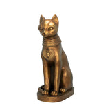 EU1012 Golden Bastet of Ancient Egypt Statue, Antique Gold