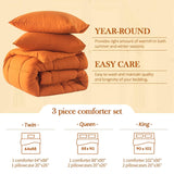 Queen Comforter Set, Lightweight 3 Pieces Bedding Set for All Season Soft Down