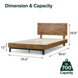 Tricia Wood Platform Bed Frame with Adjustable Headboard