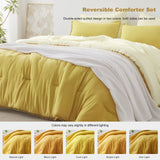 Queen Bed in a Bag 7-Pieces Reversible Comforter Set Queen