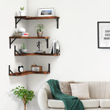 Floating Corner Shelves for Wall Décor Storage, Wall Shelves Set of 4