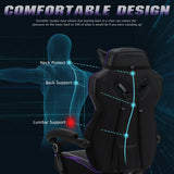 Purple Gaming Chair, Reclining Computer Chair with Footrest, High Back Gamer Chair with Massage, Large Computer Gaming Chair