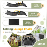 Lounge Chairs for Outside 3 Pieces Patio Adjustable Chaise Lounge