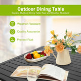 Outdoor Metal Patio Dining Table with Umbrella Hole