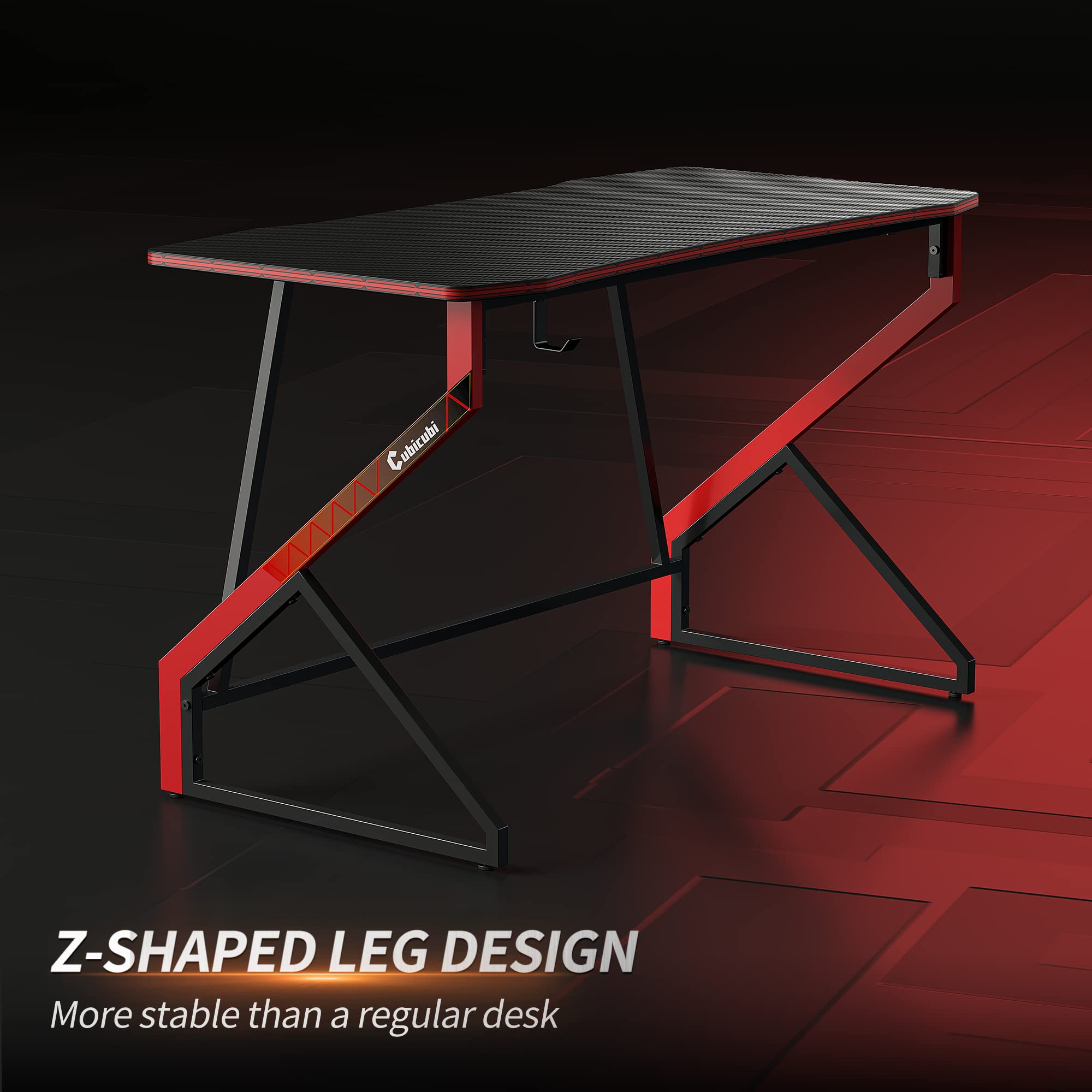 Simple Gaming Desk Z Shaped 40 inch Gamer Workstation, Home Computer