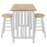 3-Piece Breakfast Set with Solid American Hardwood Top, White