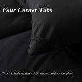 Black Queen Comforter Set with 2 Pillow Shams - 3 Pieces Bed Comforter Set