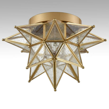 Brass Moravian Star Light Flush Mount Celing Lights